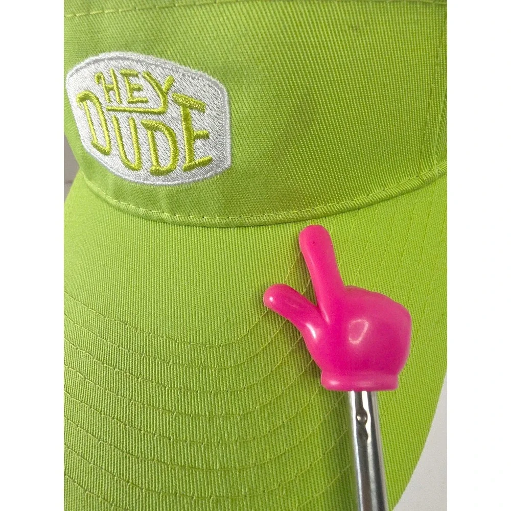 Hey Dude - Pins & Aces Collaboration Lime Green Visor Hat Cap Limited‎ Edition.
